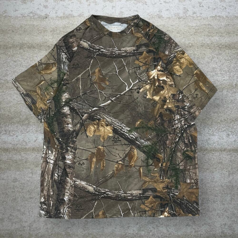 Vintage 90s Realtree Shirt Mens 2XL Hunting Camo Cotton Short Sleeve Woodland